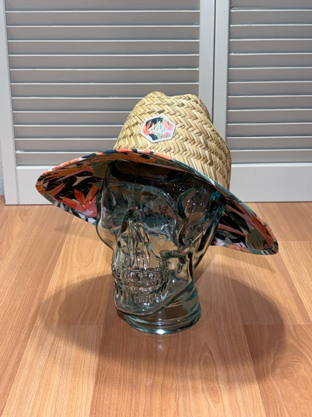 Hemlock Little Kid's Duke Straw Hat with Palm Print
